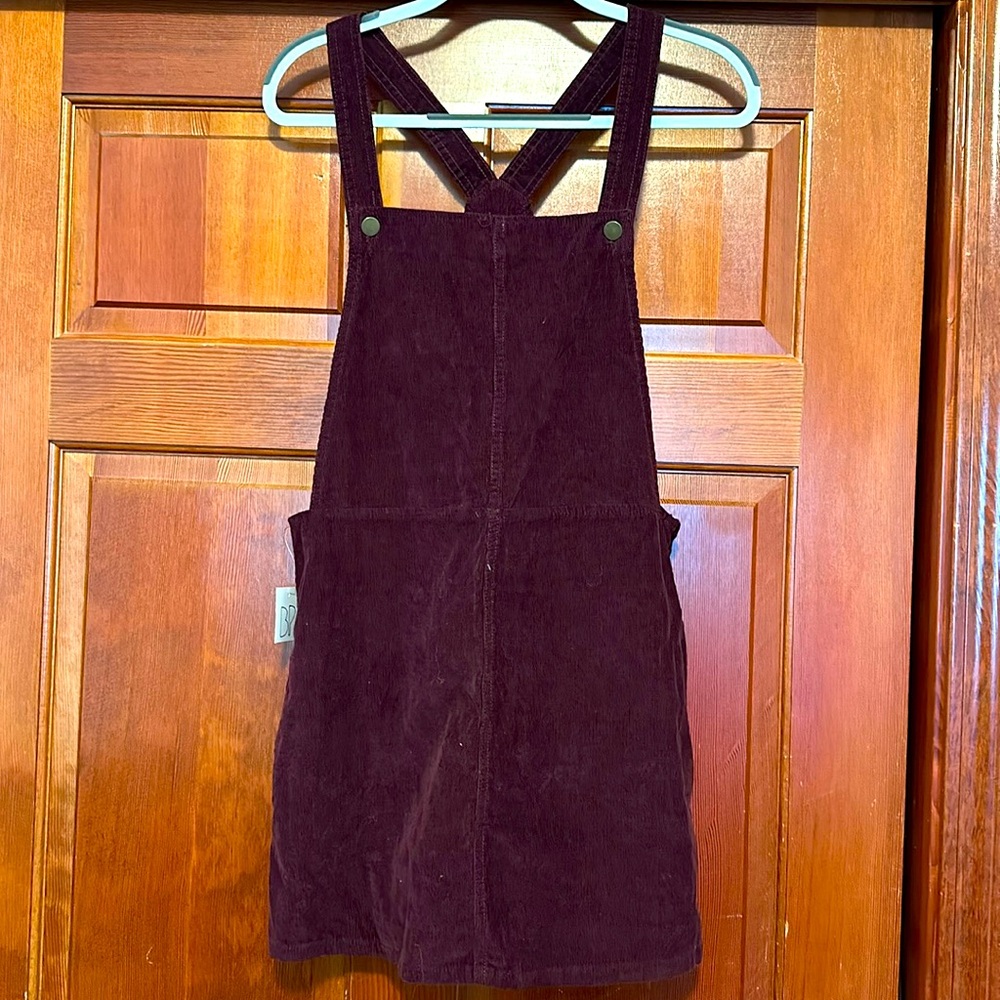 Corduroy Maroon Overall Dress